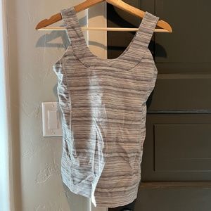 White and Gray Lululemon Tank Top